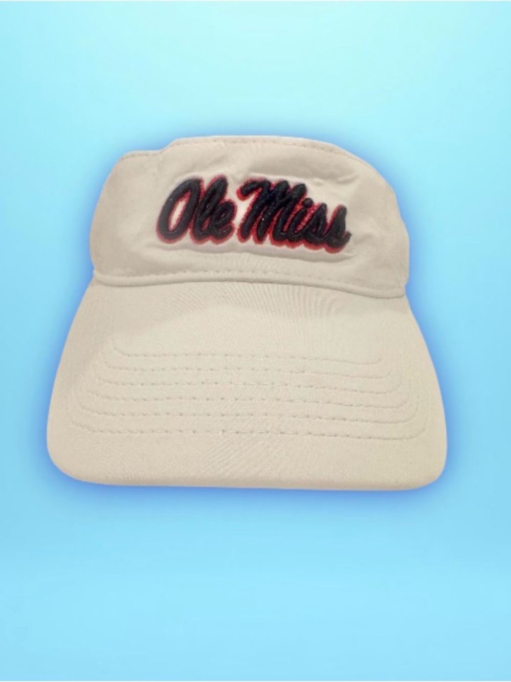OLE MISS REBELS Top Of The World white sun visor hat women’s cap
